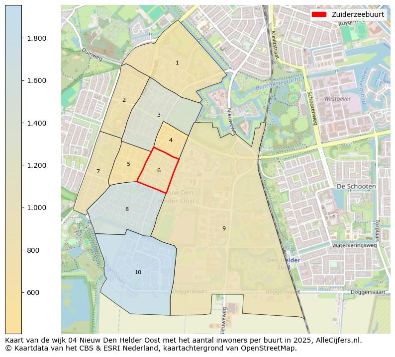 Afbeelding van de Zuiderzeebuurt op de kaart.