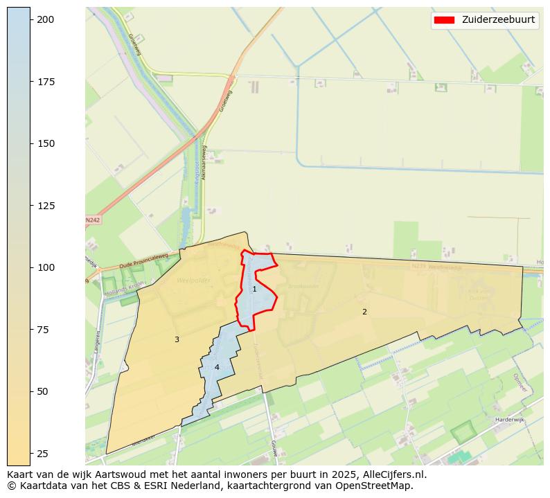 Afbeelding van de Zuiderzeebuurt op de kaart.