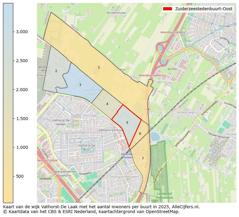 Afbeelding van de Zuiderzeestedenbuurt-Oost op de kaart.