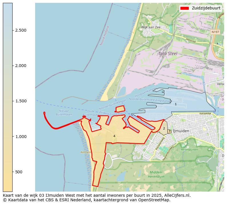 Afbeelding van de Zuidzijdebuurt op de kaart.