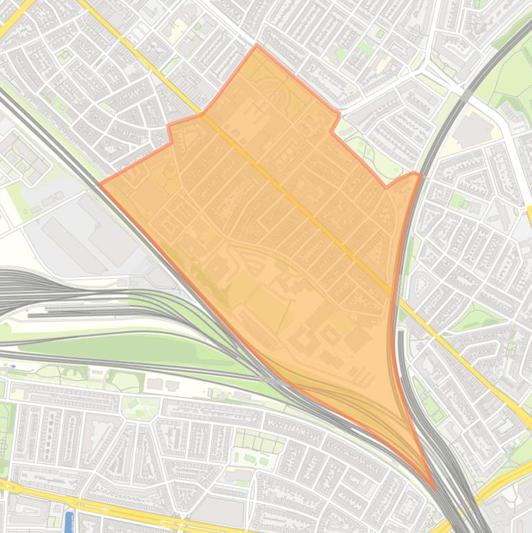 Kaart van de 2e Daalsebuurt en omgeving.