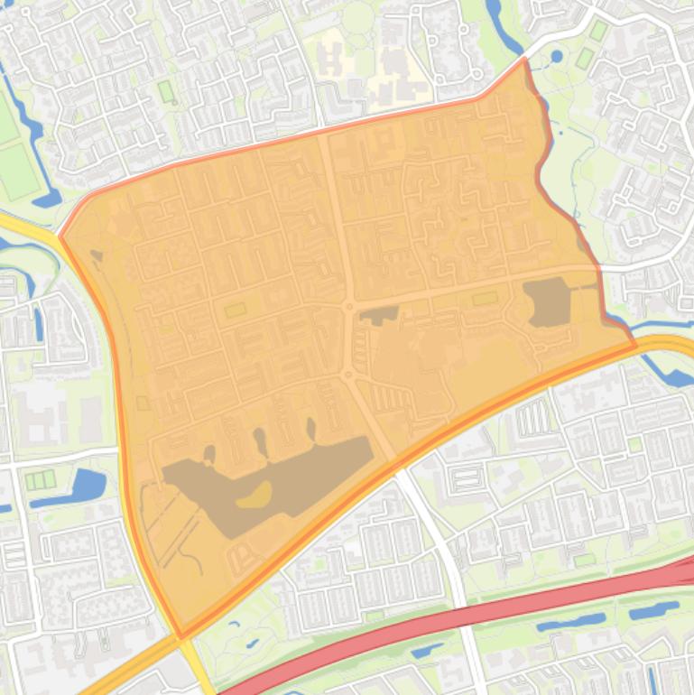 Kaart van de buurt Aa-landen-Midden.