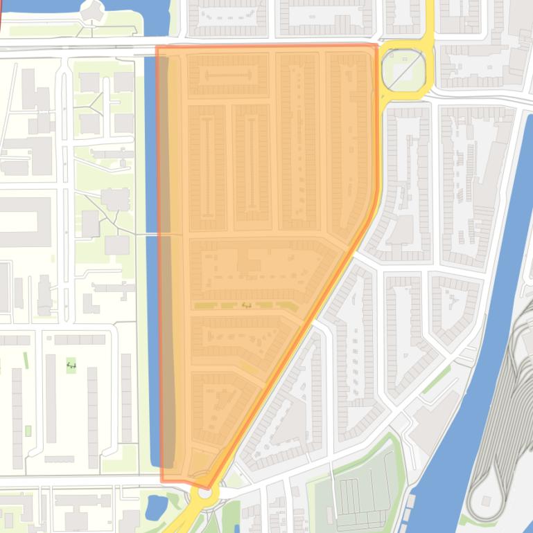 Kaart van de Aalsmeerwegbuurt-West.