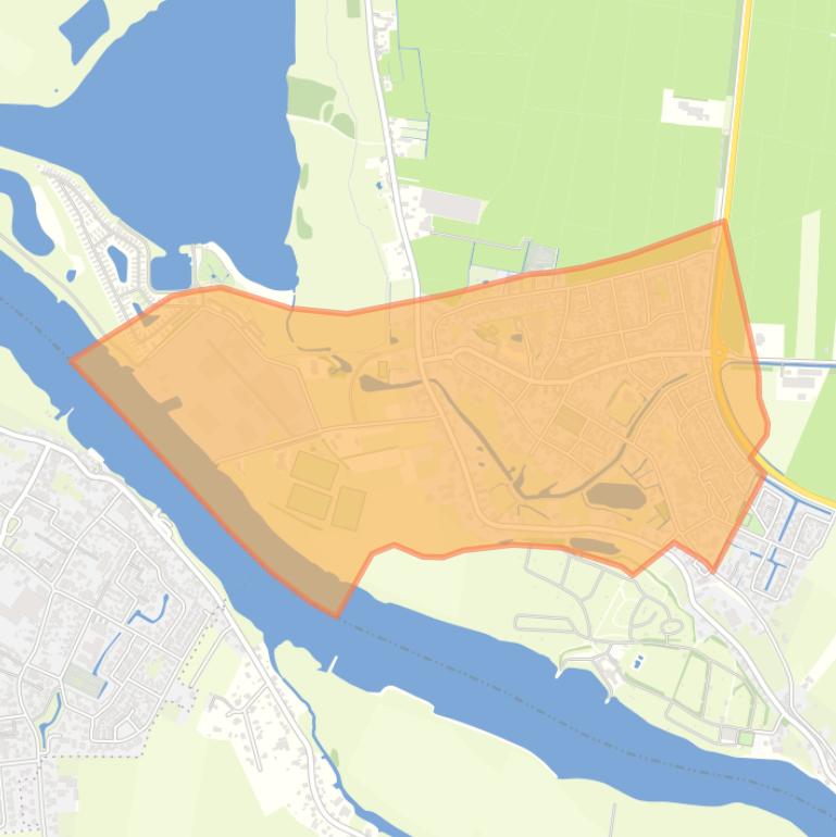 Kaart van de buurt Aalst.