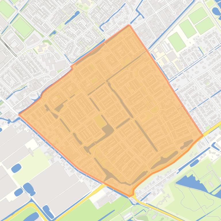 Kaart van de buurt Achter het Raadhuis.