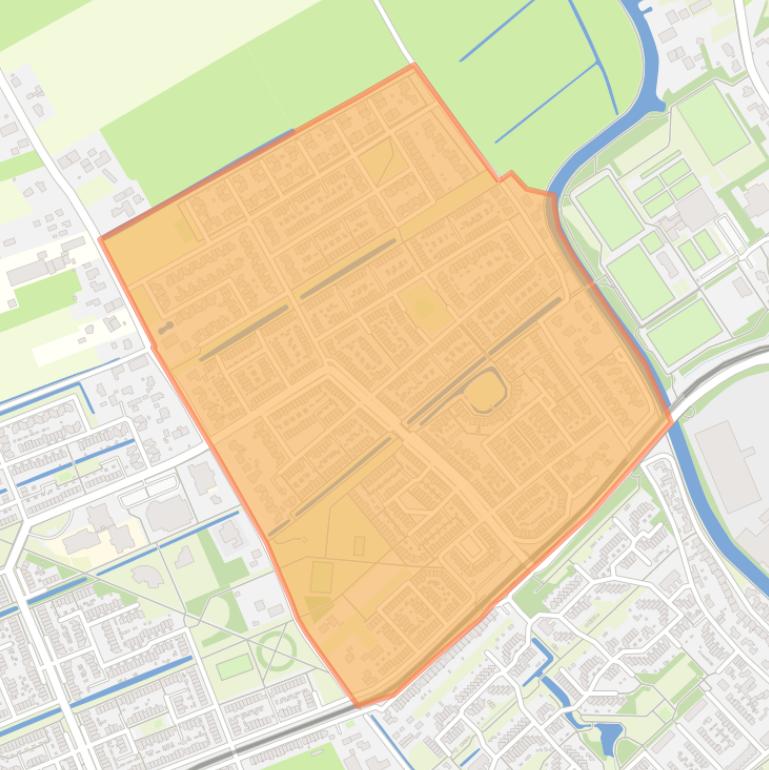 Kaart van de buurt Achterveld-Noord.