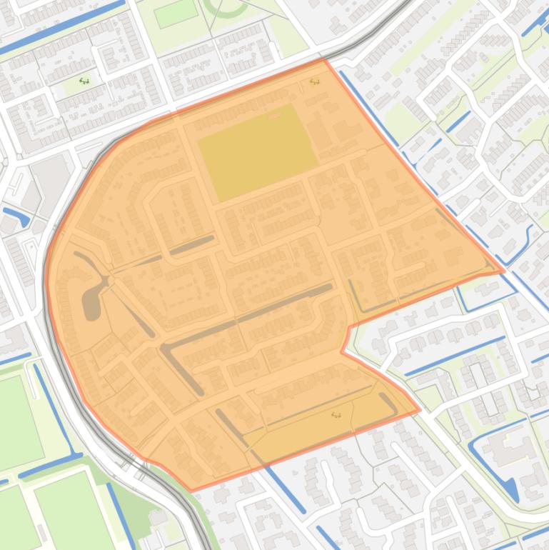 Kaart van de buurt Achterveld-Zuid.