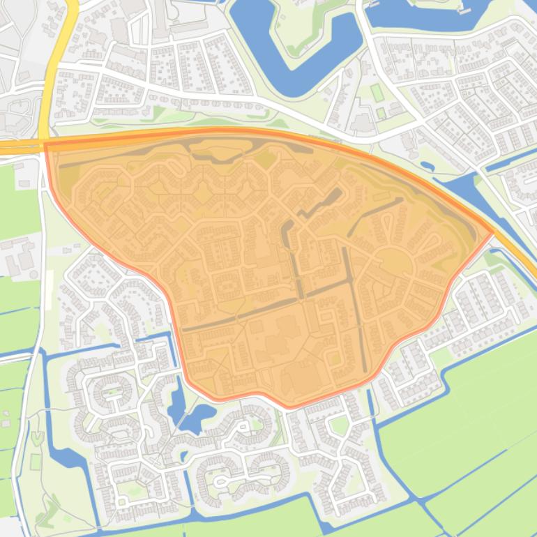 Kaart van de buurt Aetsveld-Noord.