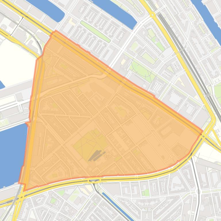 Kaart van de buurt Afrikaanderwijk.