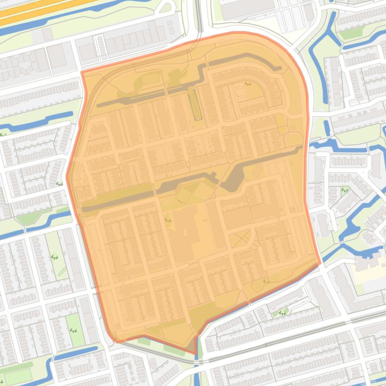 Kaart van de Afrikabuurt-Oost.