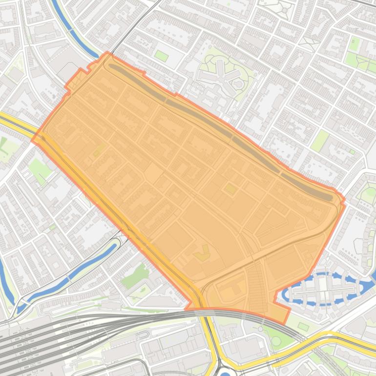 Kaart van de Agniesebuurt.