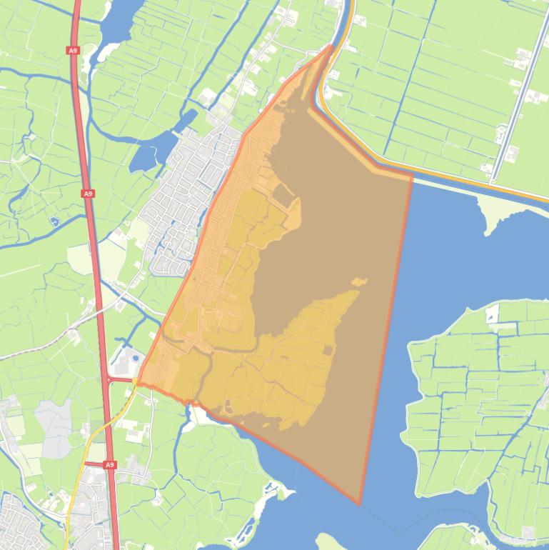 Kaart van de buurt Akersloot Oost.