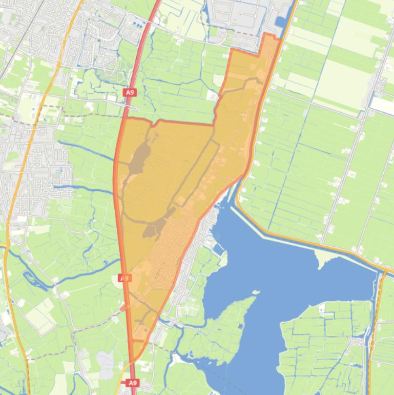 Kaart van de buurt Akersloot West.