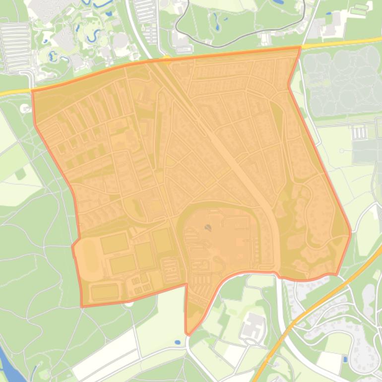 Kaart van de buurt Alteveer/Cranevelt.