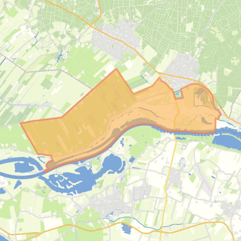 Kaart van de buurt Ameronger Bovenpolder-uiterwaarden.