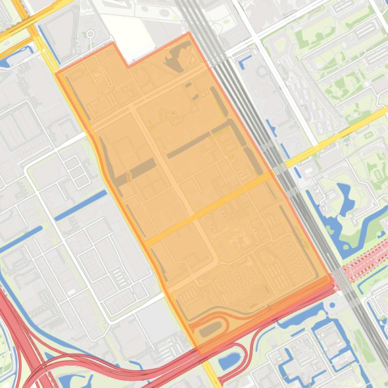 Kaart van de buurt Amstel III deel A/B-Noord.