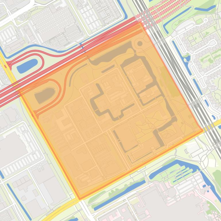 Kaart van de buurt Amstel III deel A/B-Zuid.