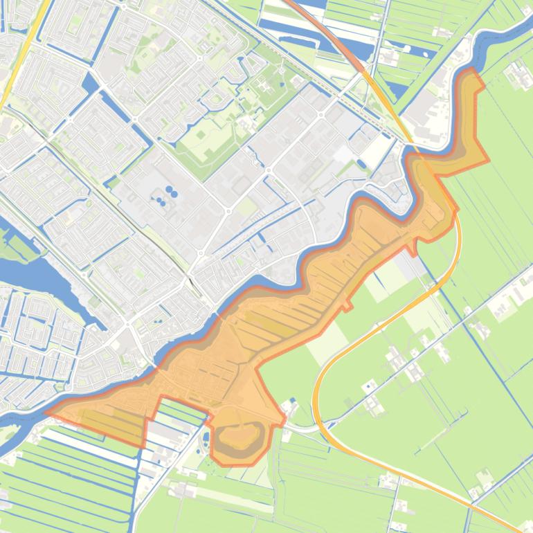 Kaart van de buurt Amstelhoek.