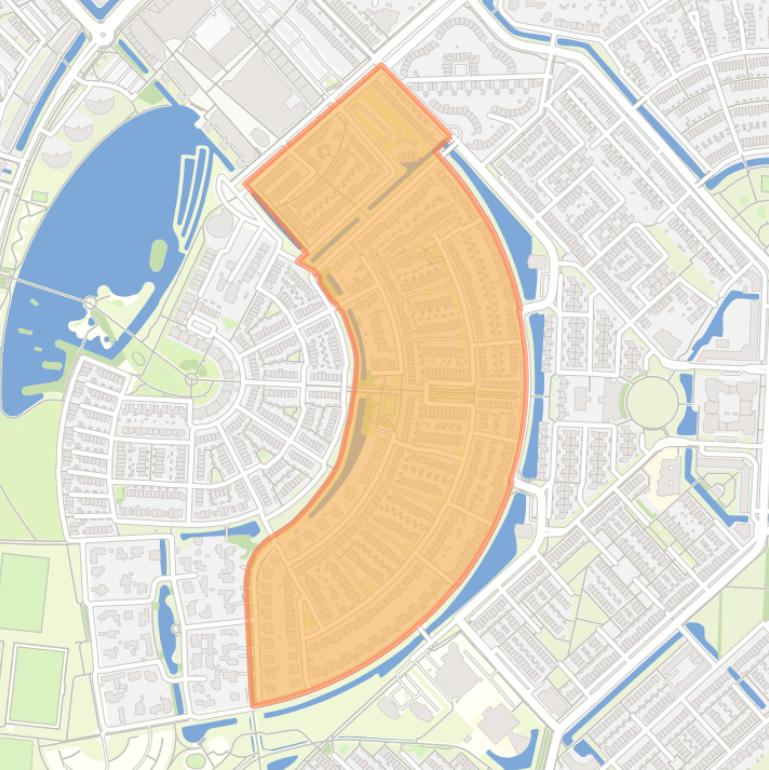 Kaart van de Architectenbuurt-Oost.