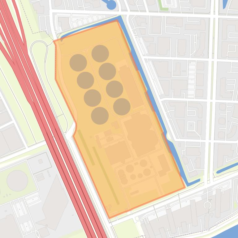 Kaart van de buurt AWZI Rivium.