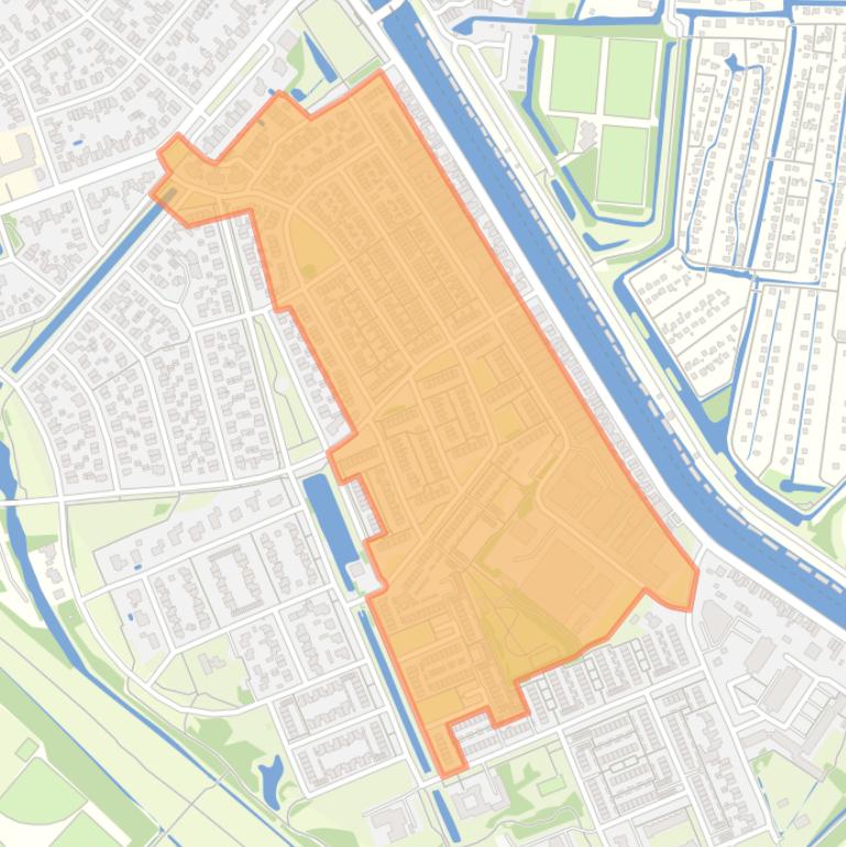 Kaart van de buurt Badhoevedorp Noordoost.