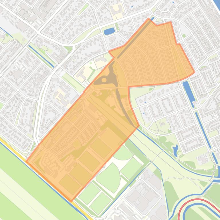 Kaart van de buurt Badhoevedorp Oost.