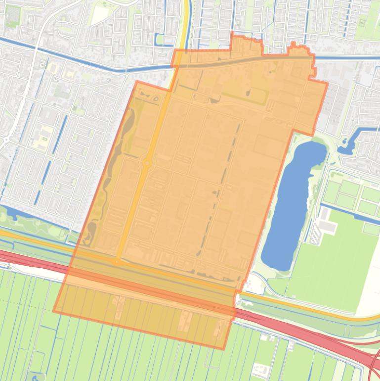 Kaart van de buurt Bedrijvengebied Oudenrijn.