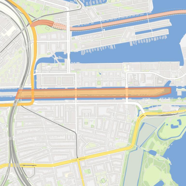 Kaart van de buurt Bedrijvengebied Zeeburgerkade.