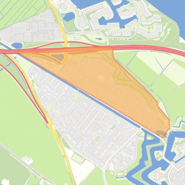 Kaart van de buurt Bedrijvenpark Gooimeer-Zuid.