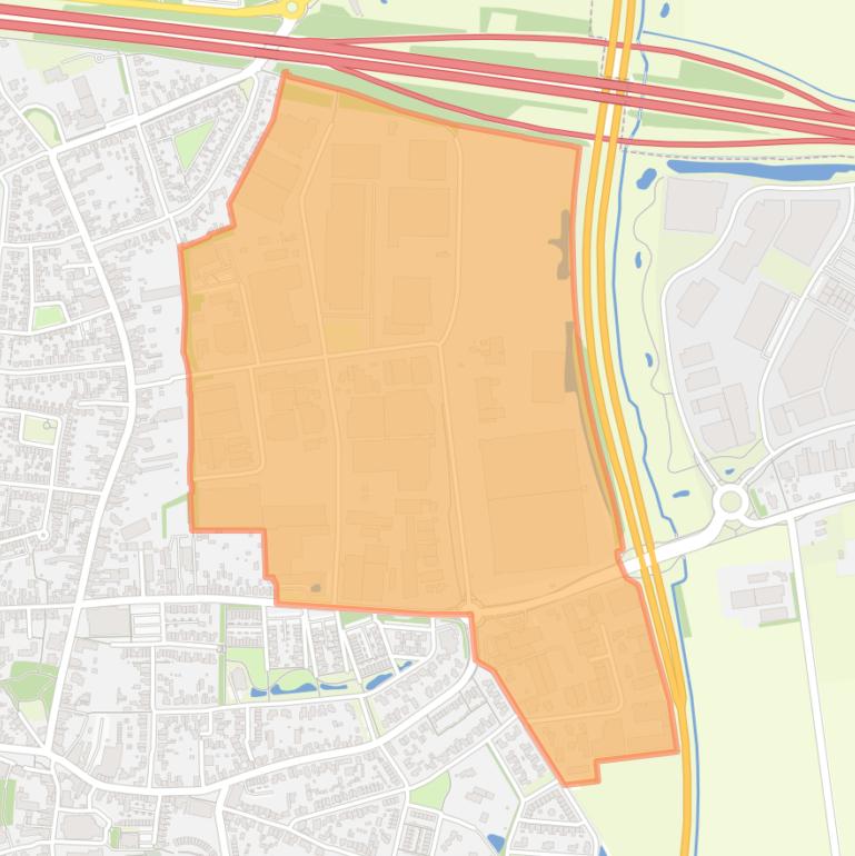 Kaart van de buurt Bedrijventerrein Broekakkers.