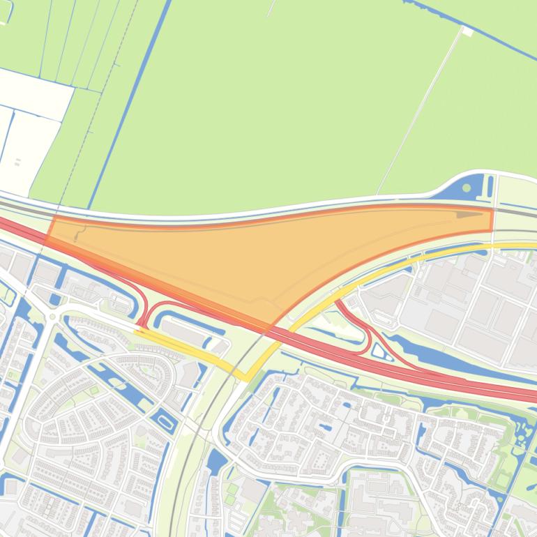 Kaart van de buurt Bedrijventerrein De Driehoek.