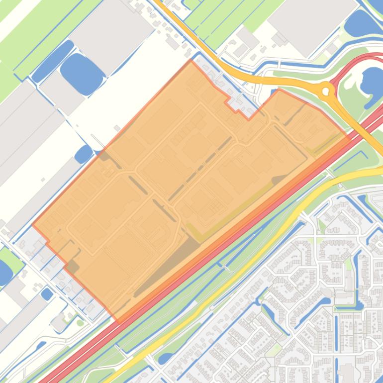 Kaart van de buurt Bedrijventerrein De Hooge Veenen.