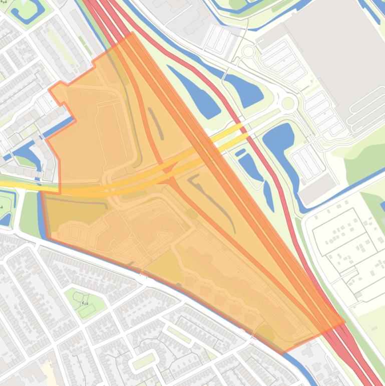 Kaart van de buurt Bedrijventerrein Delftse Poort-West.