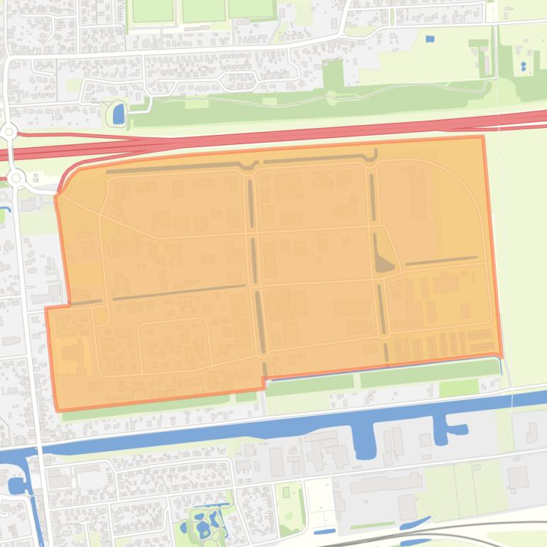 Kaart van de buurt Bedrijventerrein Gouden Driehoek.