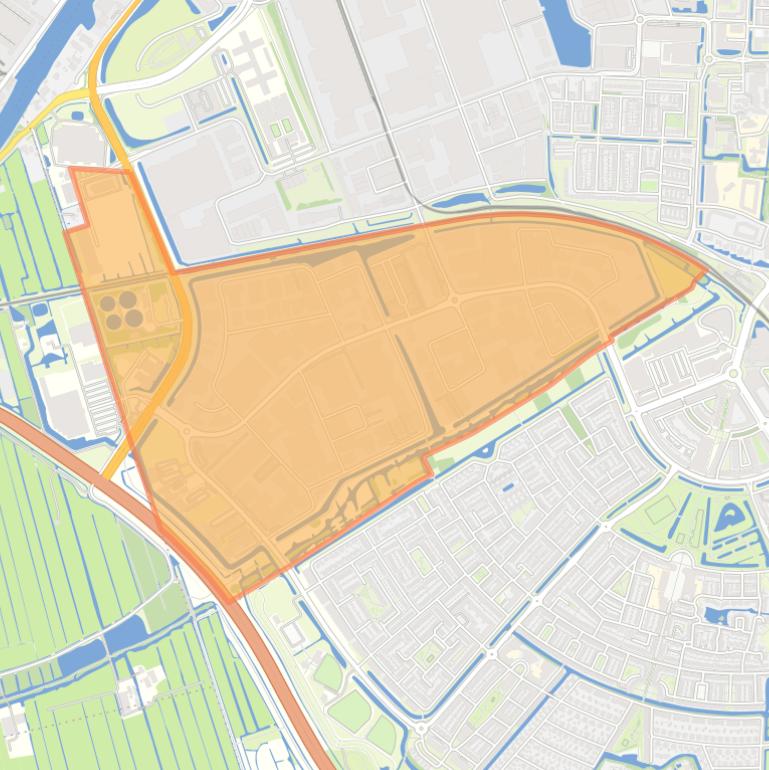Kaart van de buurt Bedrijventerrein Molenwetering.