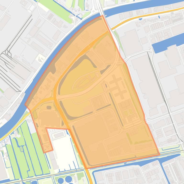 Kaart van de buurt Bedrijventerrein Rijnhaven-West.