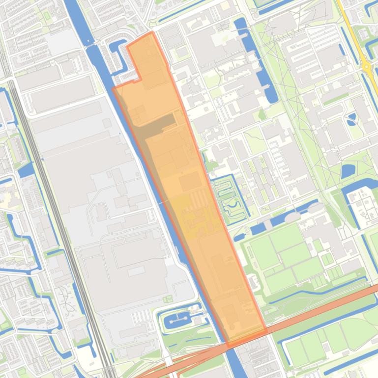 Kaart van de buurt Bedrijventerrein Rotterdamseweg-Noord.