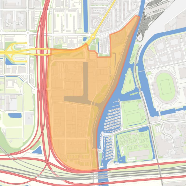 Kaart van de buurt Bedrijventerrein Schinkel.