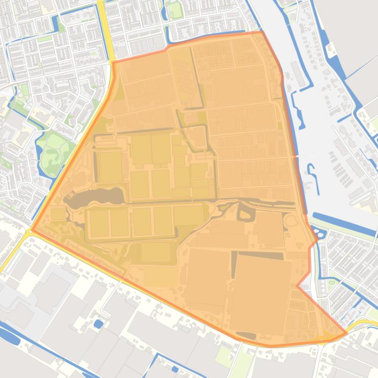 Kaart van de buurt Bedrijventerrein Teylingen.