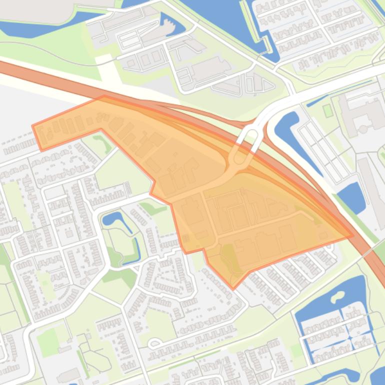 Kaart van de buurt Bedrijventerrein Ulgersmaborg-Zuid.