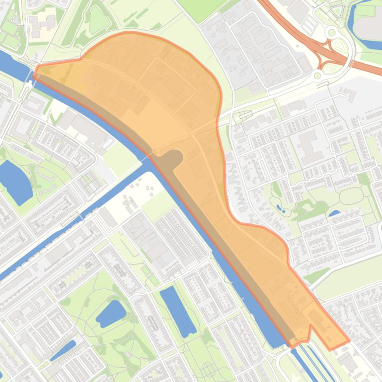 Kaart van de buurt Bedrijventerrein Ulgersmaweg.