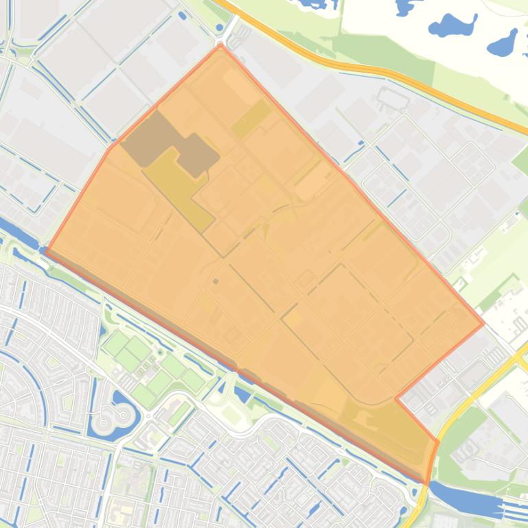 Kaart van de buurt Bedrijventerrein Vossenberg.