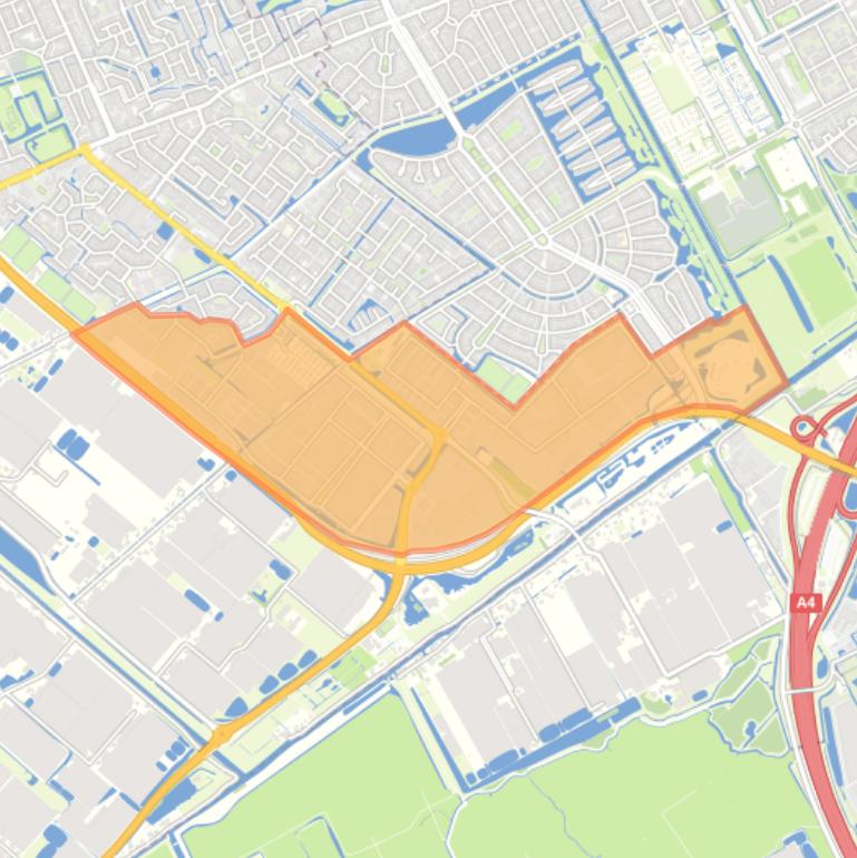 Kaart van de buurt Bedrijventerrein Wateringen.