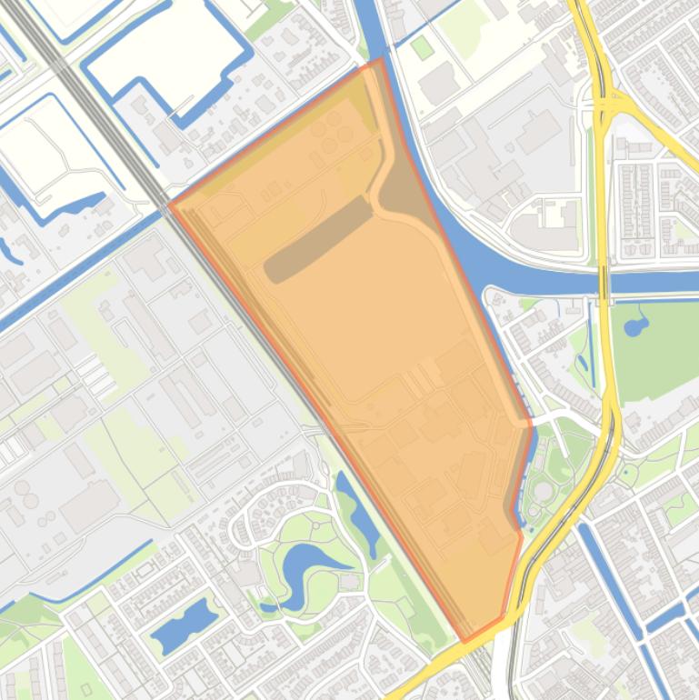 Kaart van de buurt Bedrijventerrein Wateringseweg.