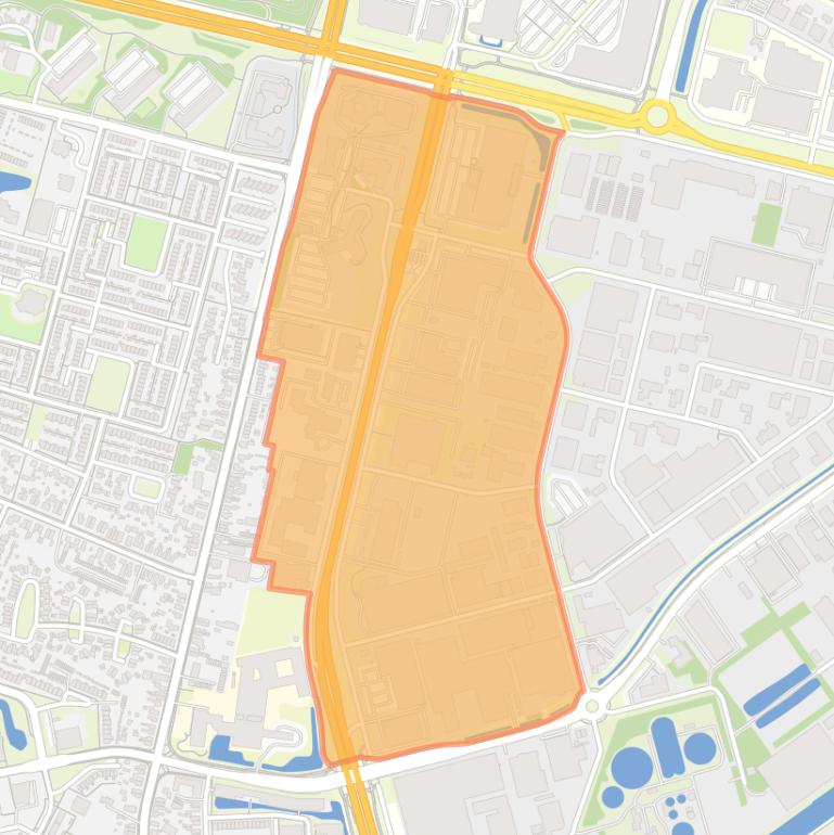 Kaart van de buurt Bedrijventerrein West.