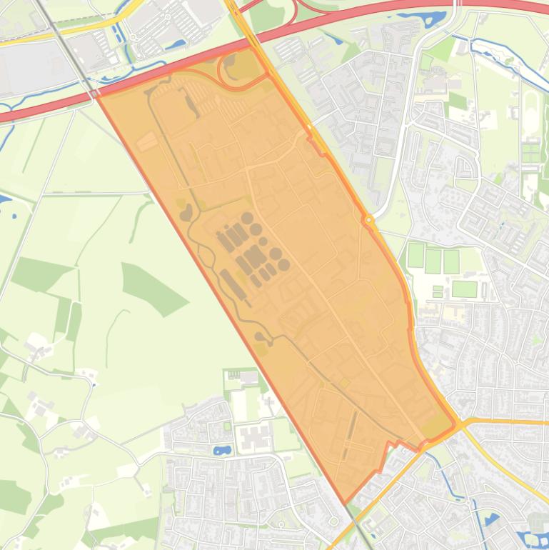 Kaart van de buurt Bedrijventerrein Westermaat Zuidwest.
