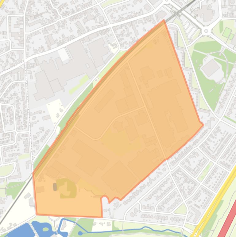 Kaart van de buurt Bedrijventerrein Windhond.