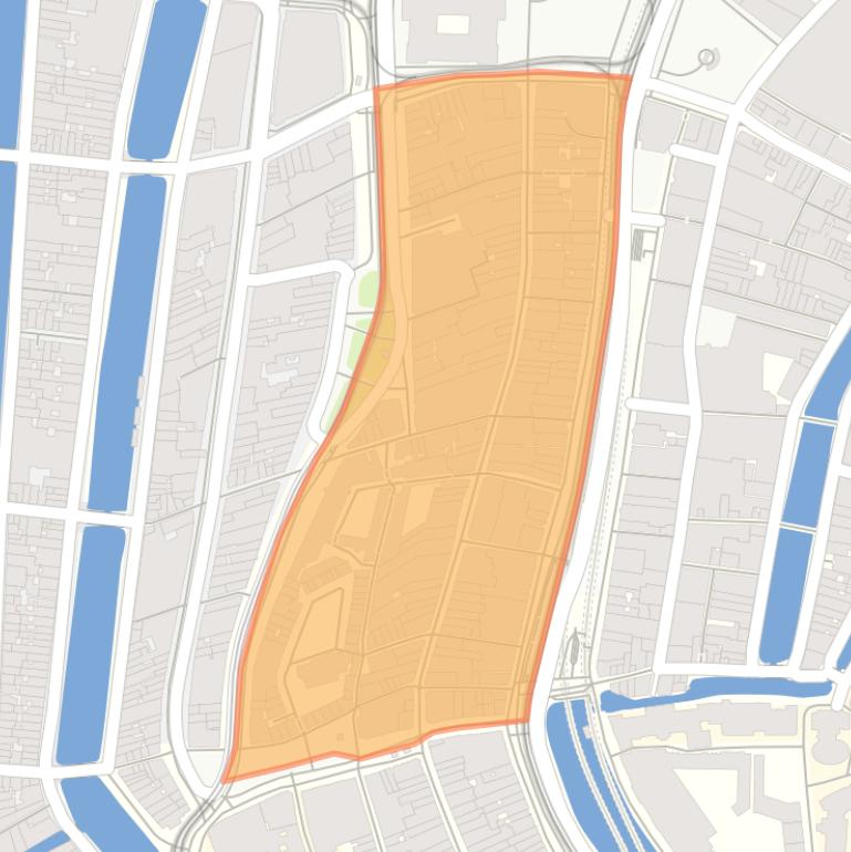 Kaart van de Begijnhofbuurt.