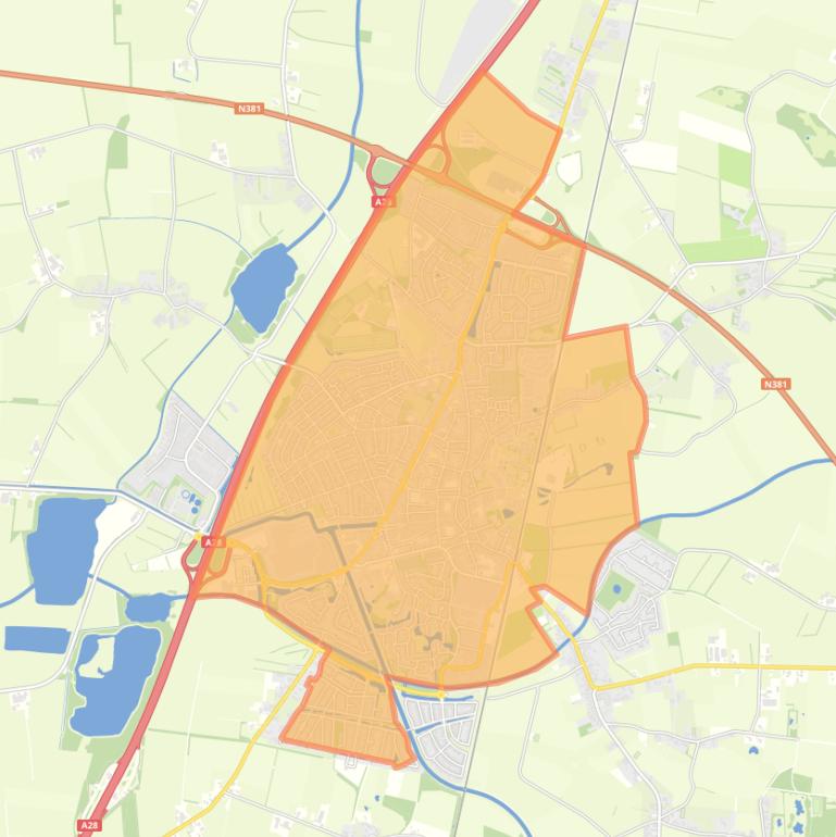 Kaart van de buurt Beilen.