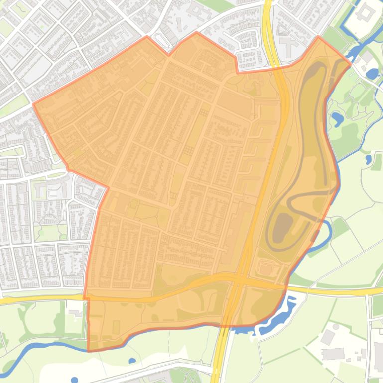 Kaart van de buurt Bennekel-Oost.